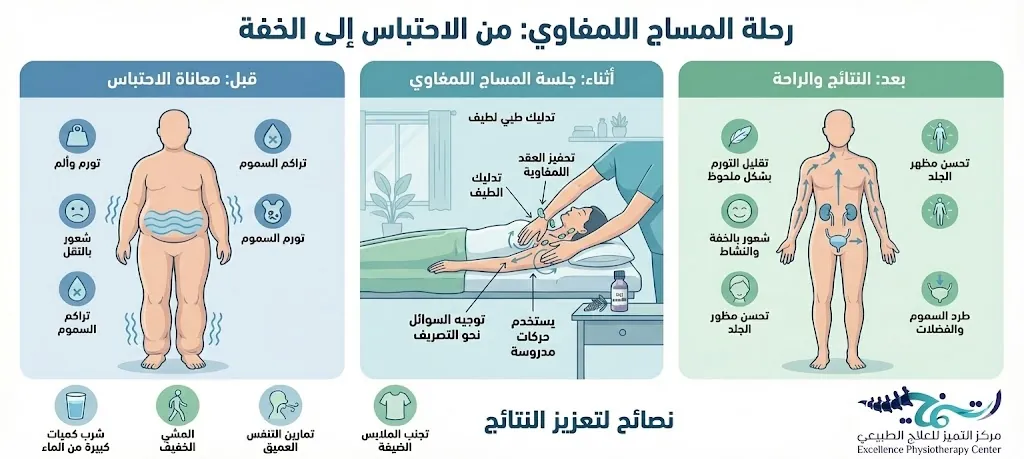 تجربتي مع المساج اللمفاوي: من التورم والألم إلى الراحة التامة 3 تجربتي مع المساج اللمفاوي