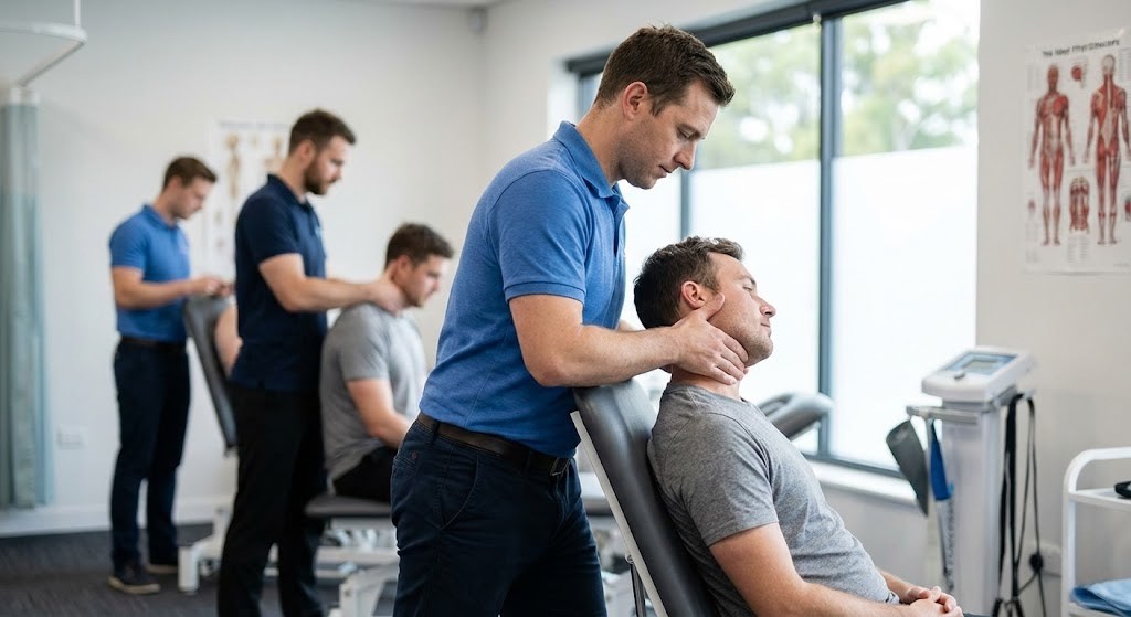 جلسات علاج طبيعي على الرقبة