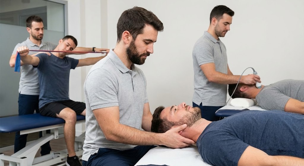 جلسات علاج طبيعي على الرقبة