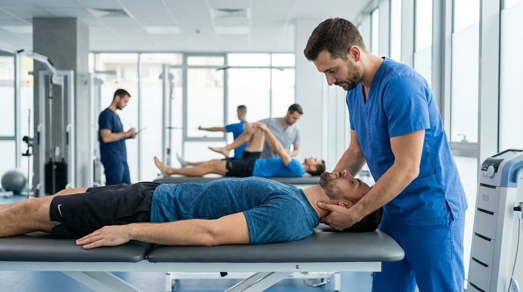 جلسات علاج طبيعي على الرقبة