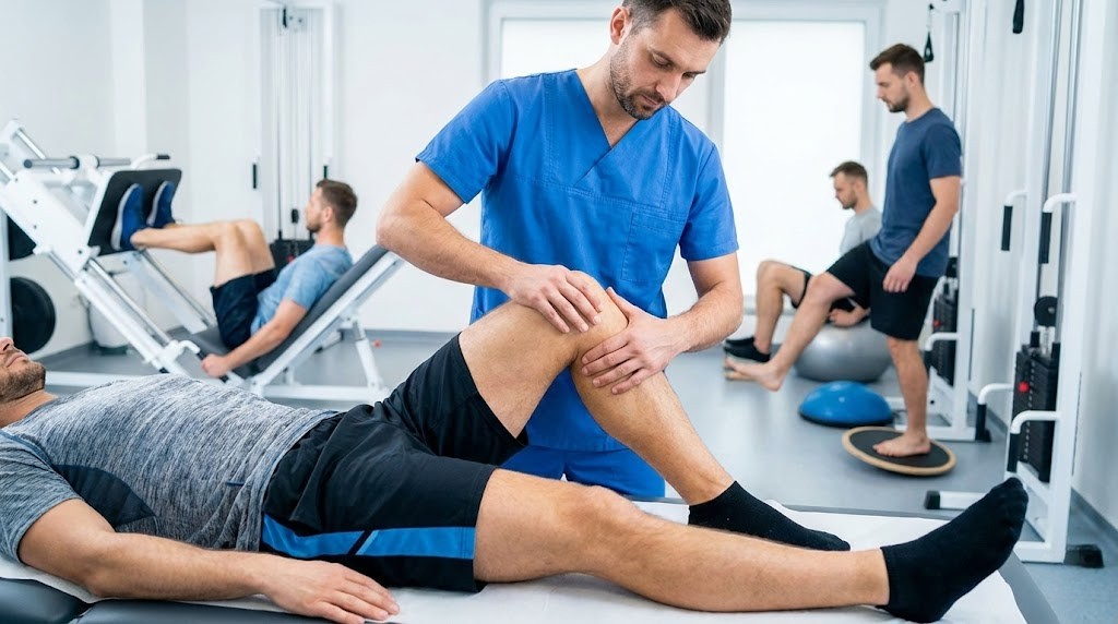 جلسات علاج طبيعي على الركبة