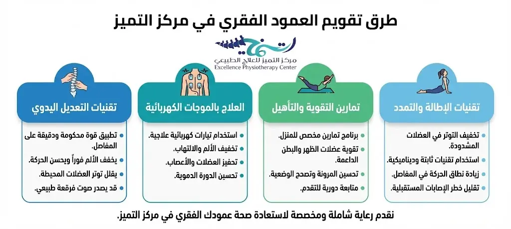 طرق  تقويم العمود الفقري في مركز التميز بالدمام