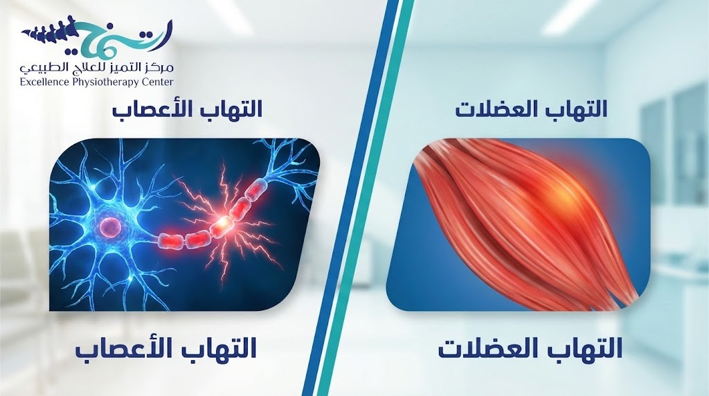 ما هو الفرق بين التهاب الأعصاب والتهاب العضلات