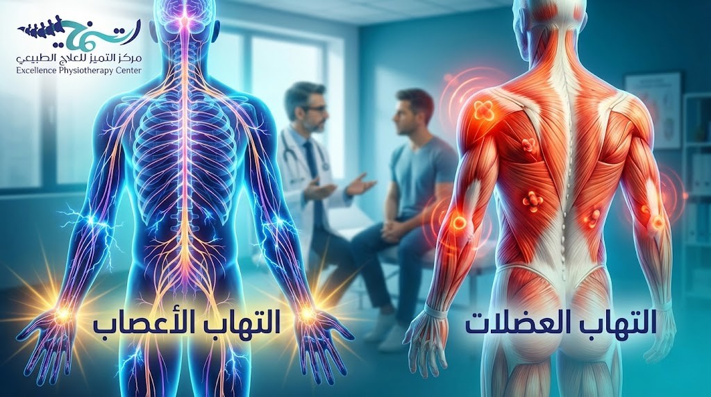ما هو الفرق بين التهاب الأعصاب والتهاب العضلات