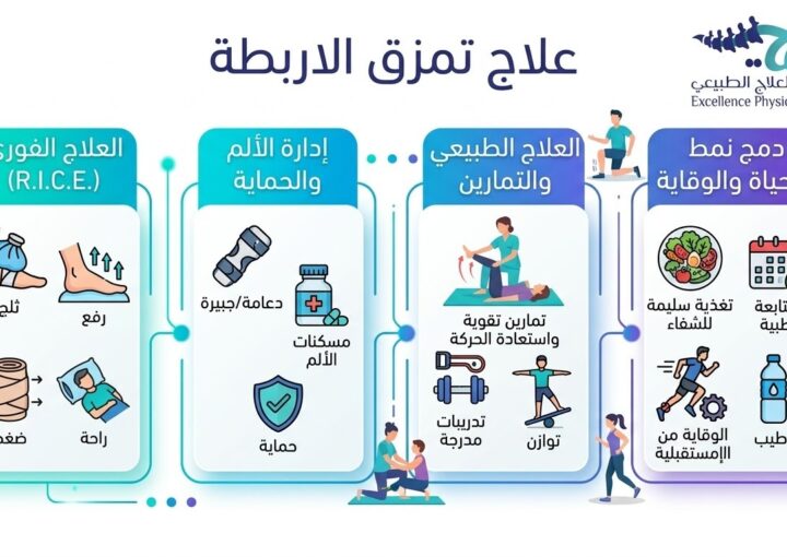 علاج تمزق الأربطة: من التشخيص حتى الشفاء