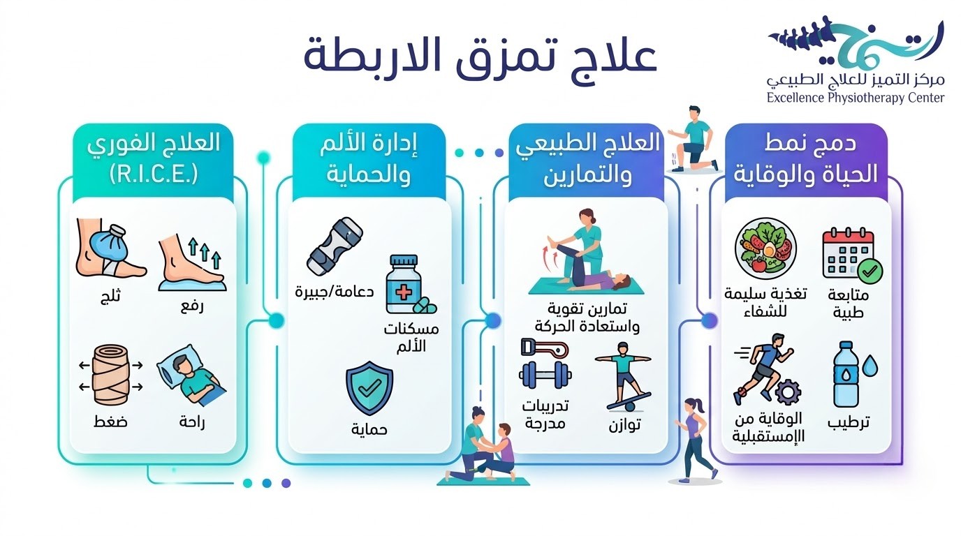 علاج تمزق الأربطة: من التشخيص حتى الشفاء