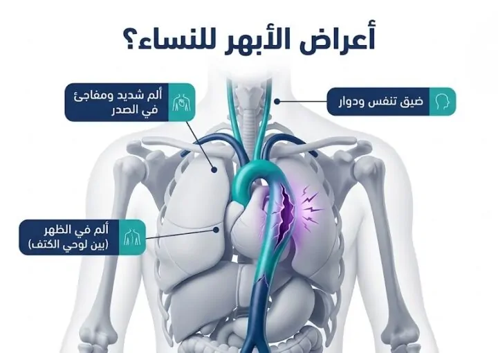 أعراض الأبهر للنساء: دليلك للتشخيص والعلاج