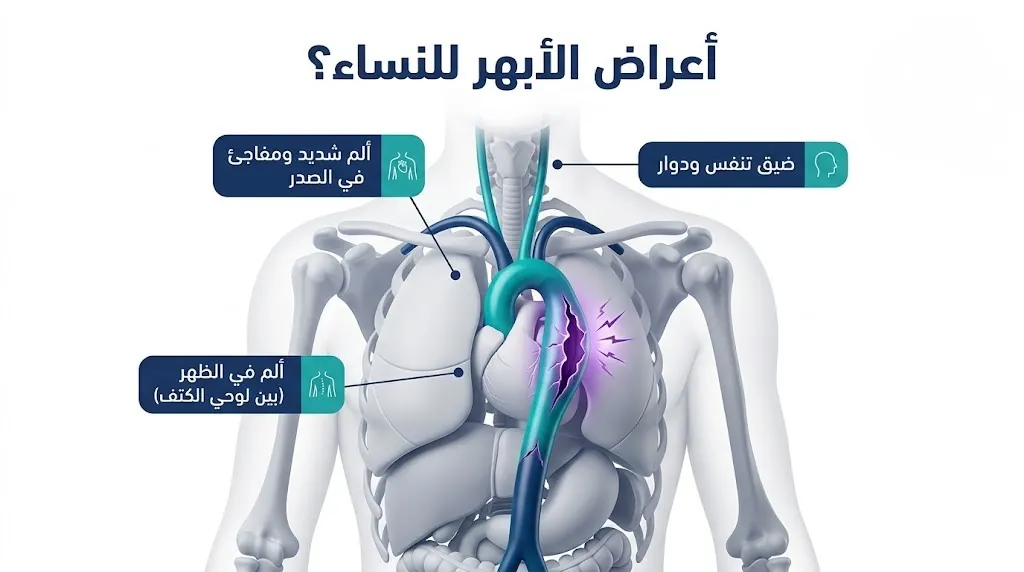 أعراض الأبهر للنساء: دليلك للتشخيص والعلاج