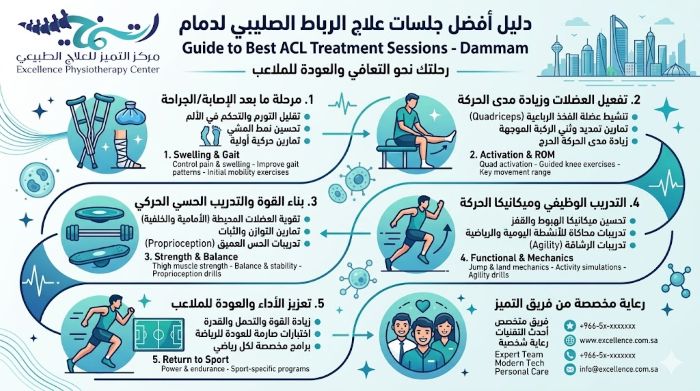 افضل جلسات علاج الرباط الصليبي لدمام
