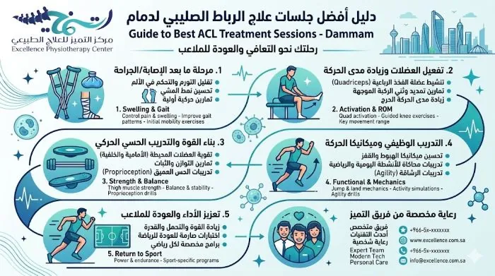 افضل جلسات علاج الرباط الصليبي لدمام