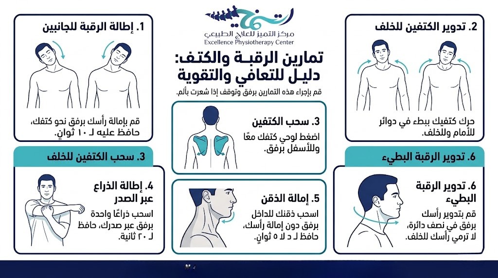 تمارين الرقبة والكتف بالصور