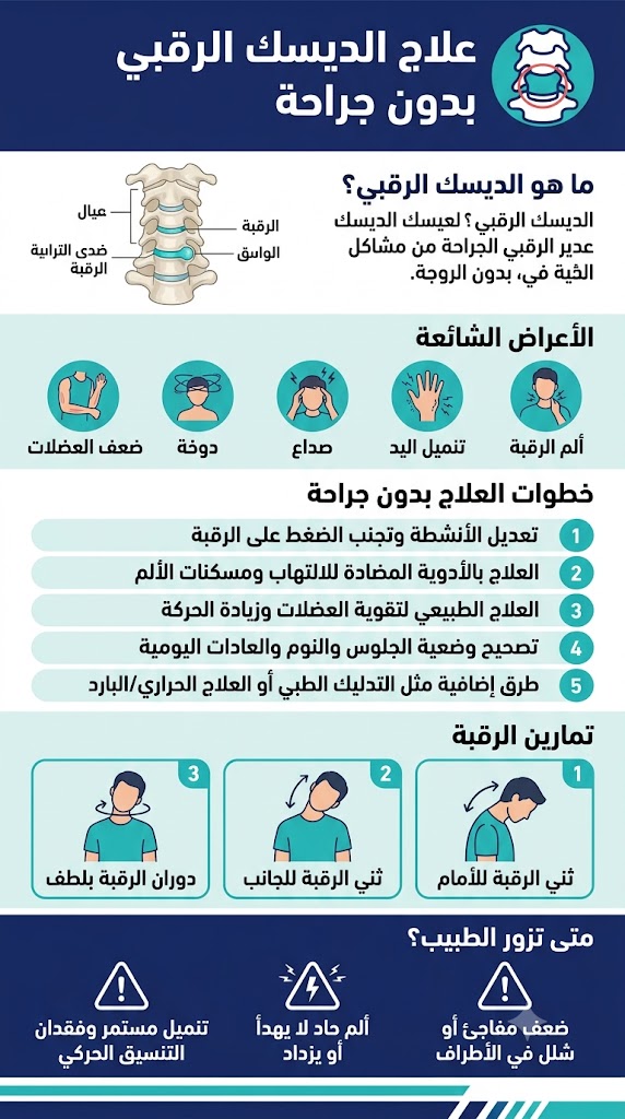 علاج الديسك الرقبي بدون جراحة