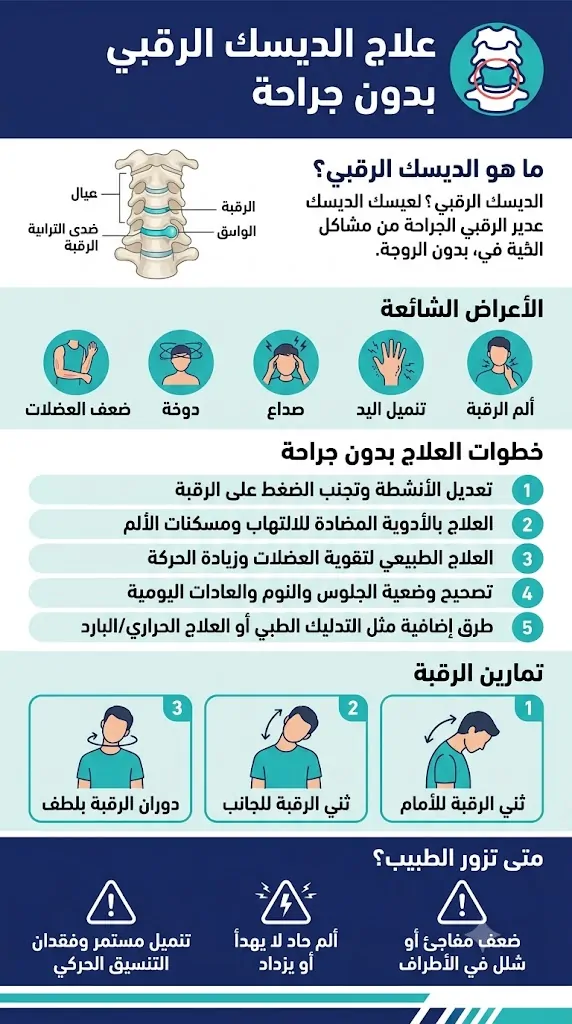علاج الديسك الرقبي بدون جراحة