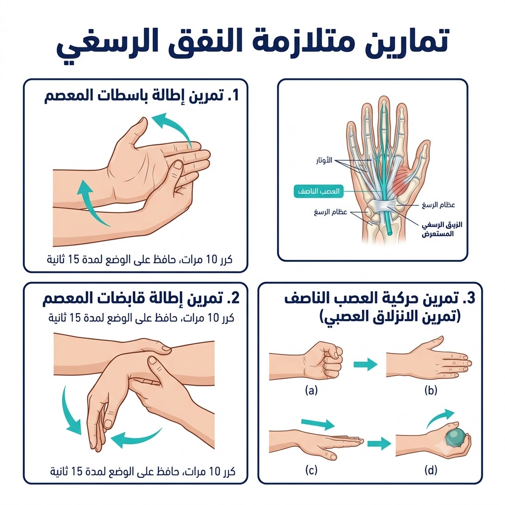 متلازمة النفق الرسغي تمارين