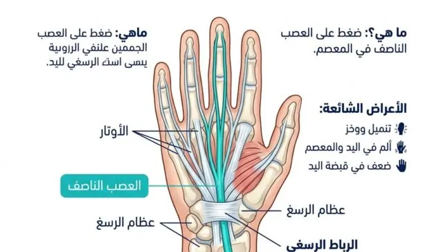 متلازمة النفق الرسغي لليد: الأعراض والأسباب والعلاج الطبيعي