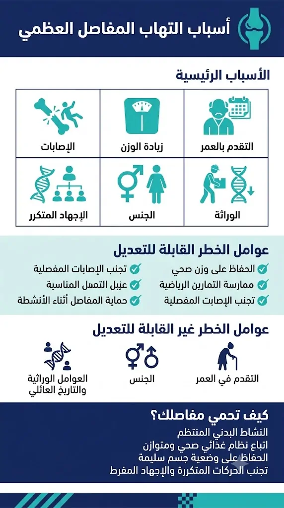 أسباب التهاب المفاصل العظمي
