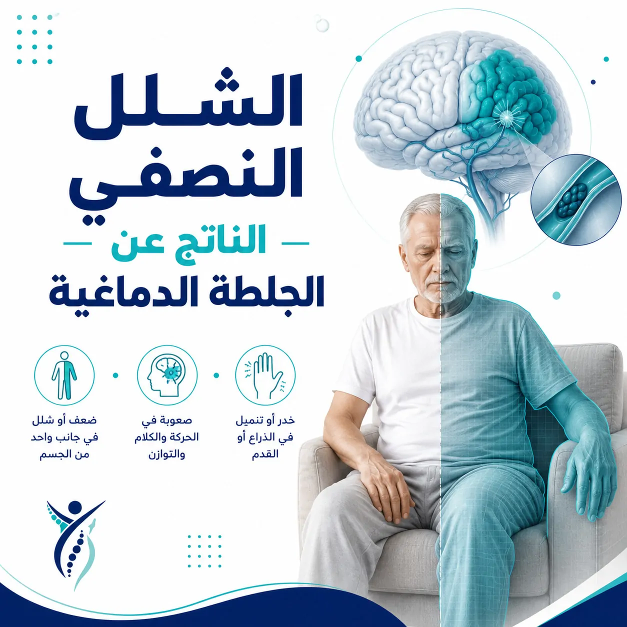علاج الشلل النصفي الناتج عن الجلطة الدماغية