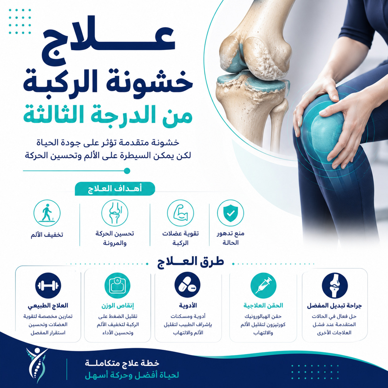 علاج خشونة الركبة من الدرجة الثالثة