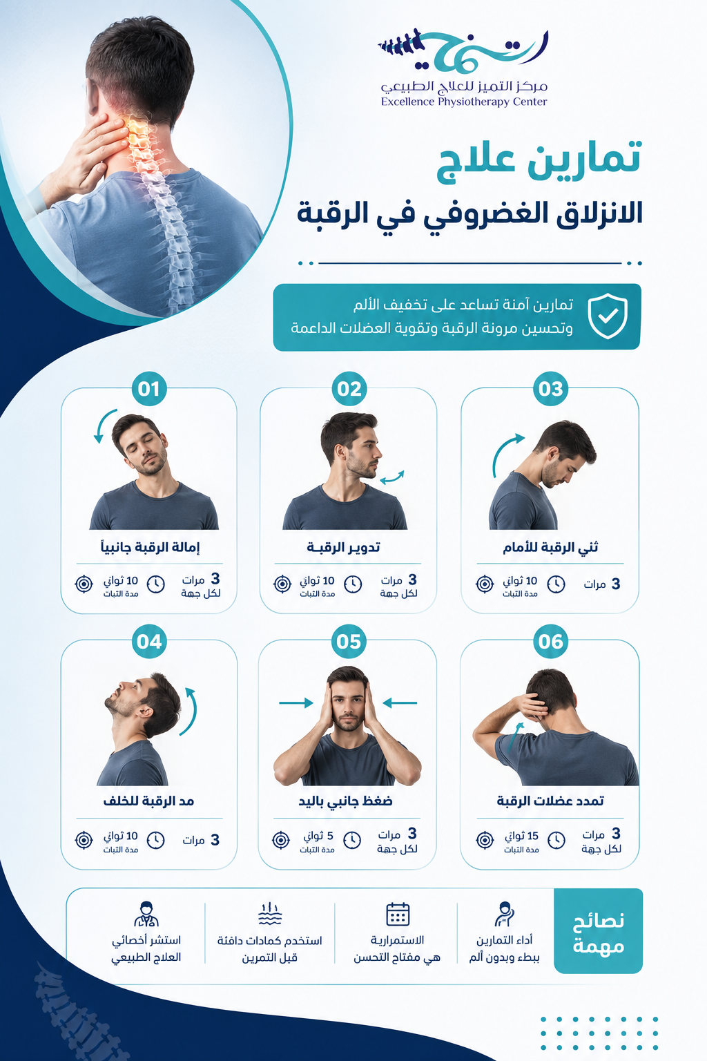 تمارين علاج الانزلاق الغضروفي في الرقبة