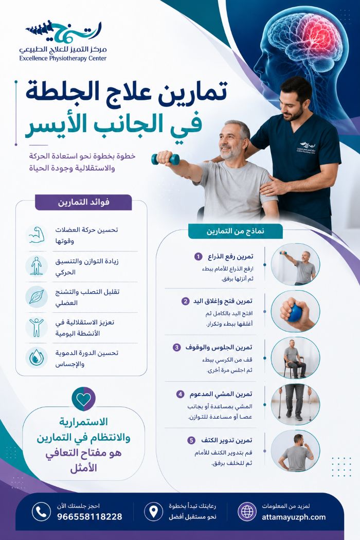 تمارين علاج الجلطة في الجانب الأيسر