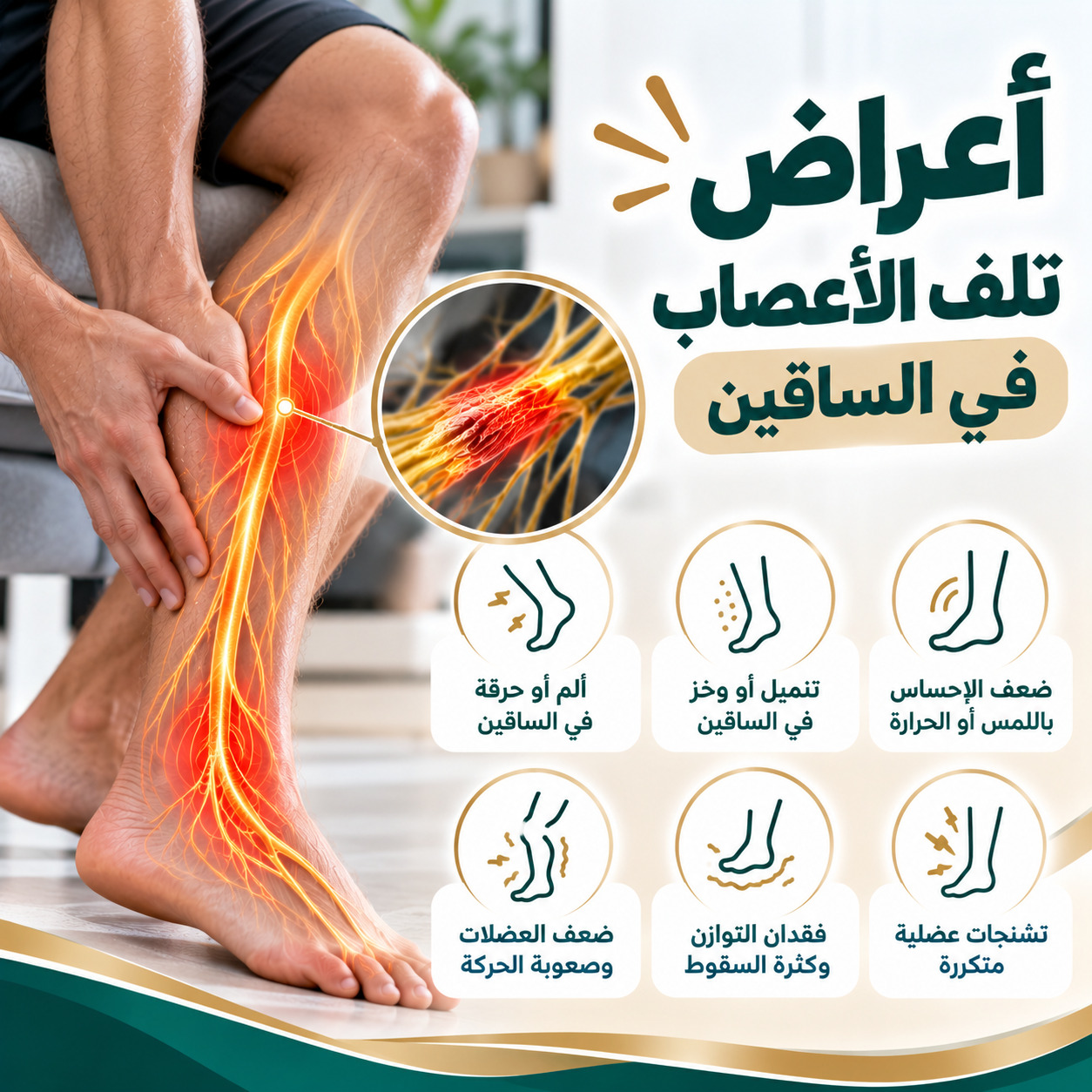 أعراض تلف الأعصاب في الساقين