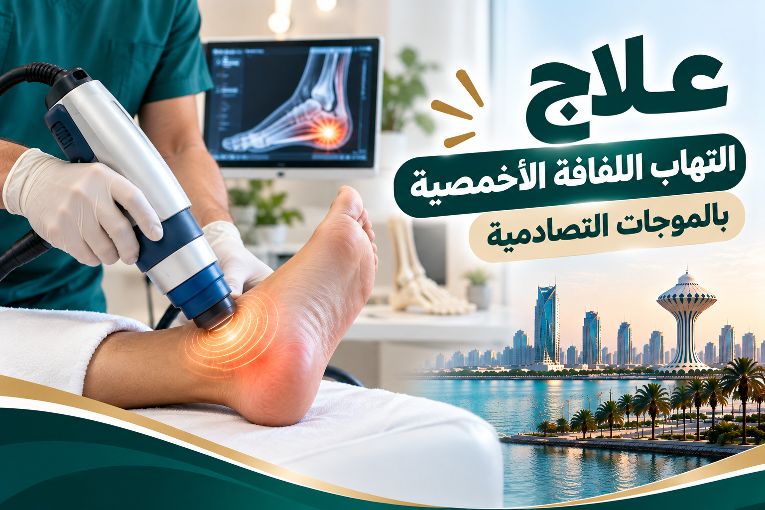 علاج التهاب اللفافة الاخمصية بالموجات التصادمية