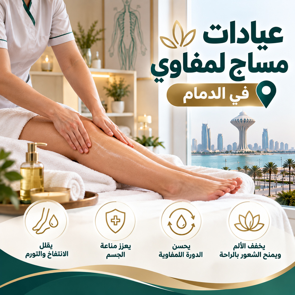 أين توجد عيادات مساج لمفاوي في الدمام؟